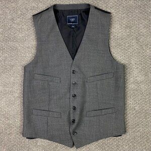 J.CREW Waistcoat Vest Men's Medium Wool Gray